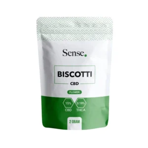 Billedet viser emballagen af CBD Topskud Biscotti