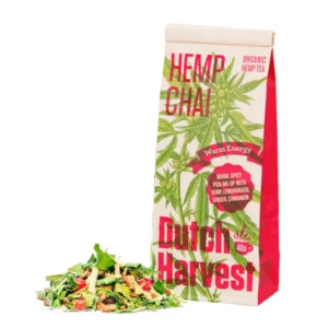 billedet viser Emballage og indhold af Hampete Chai fra Dutch Harvest