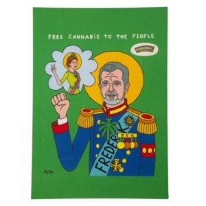 Postkort af Klaus Trier Tuxen af Kong Frederik