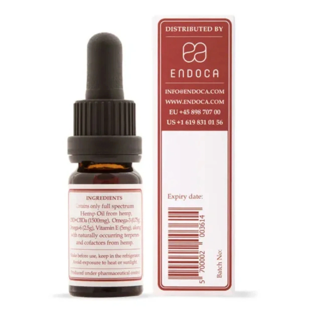 Raw Hemp Oil Strong - 10ml fra Endoca