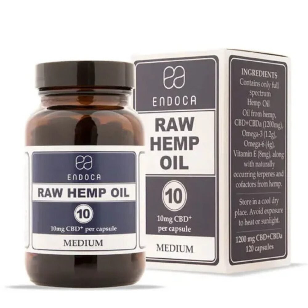 Raw Hemp oil 120 capsules side