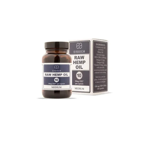 Endoca - Raw Hemp Oil Medium 120 Kapsler - Image 2