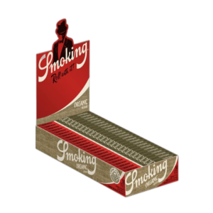 En Kasse med Smoking Organic 1/4 papers