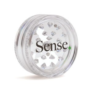 Klar Sense plastik grinder set fra siden – CBDanmark