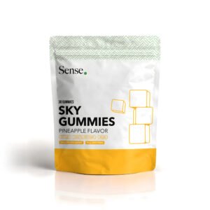 30 stk Sky CBD gummies i gul og hvid indpakning – CBDanmark