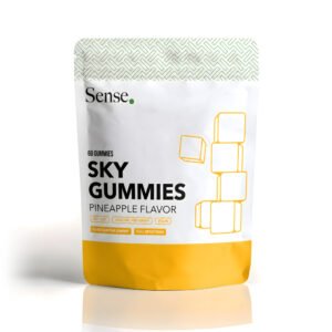 60 stk Sky CBD gummies i gul og hvid indpakning – CBDanmark